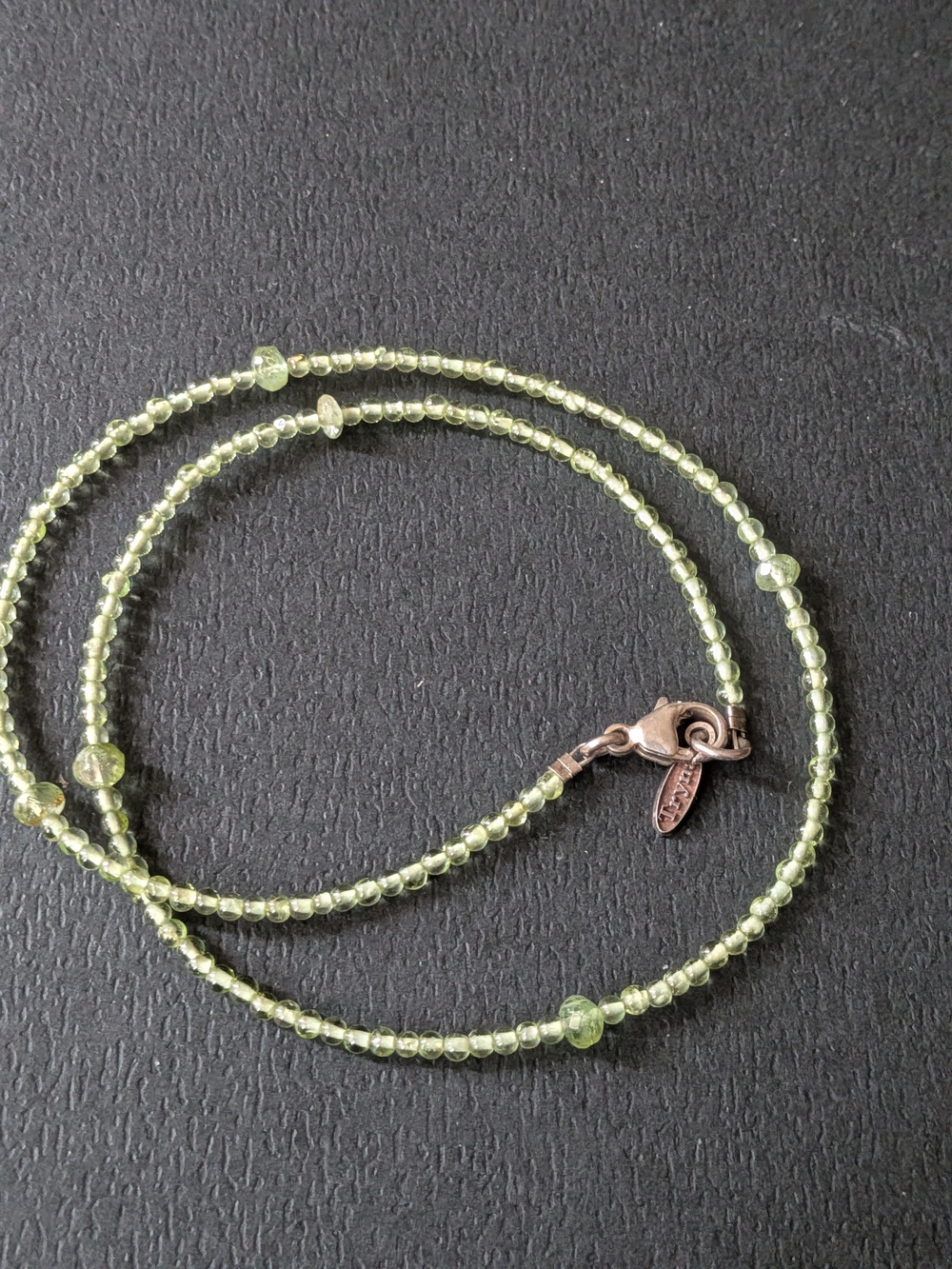 Tryna Handcrafted Genuine Peridot & 925 Sterling Silver Beaded Necklace